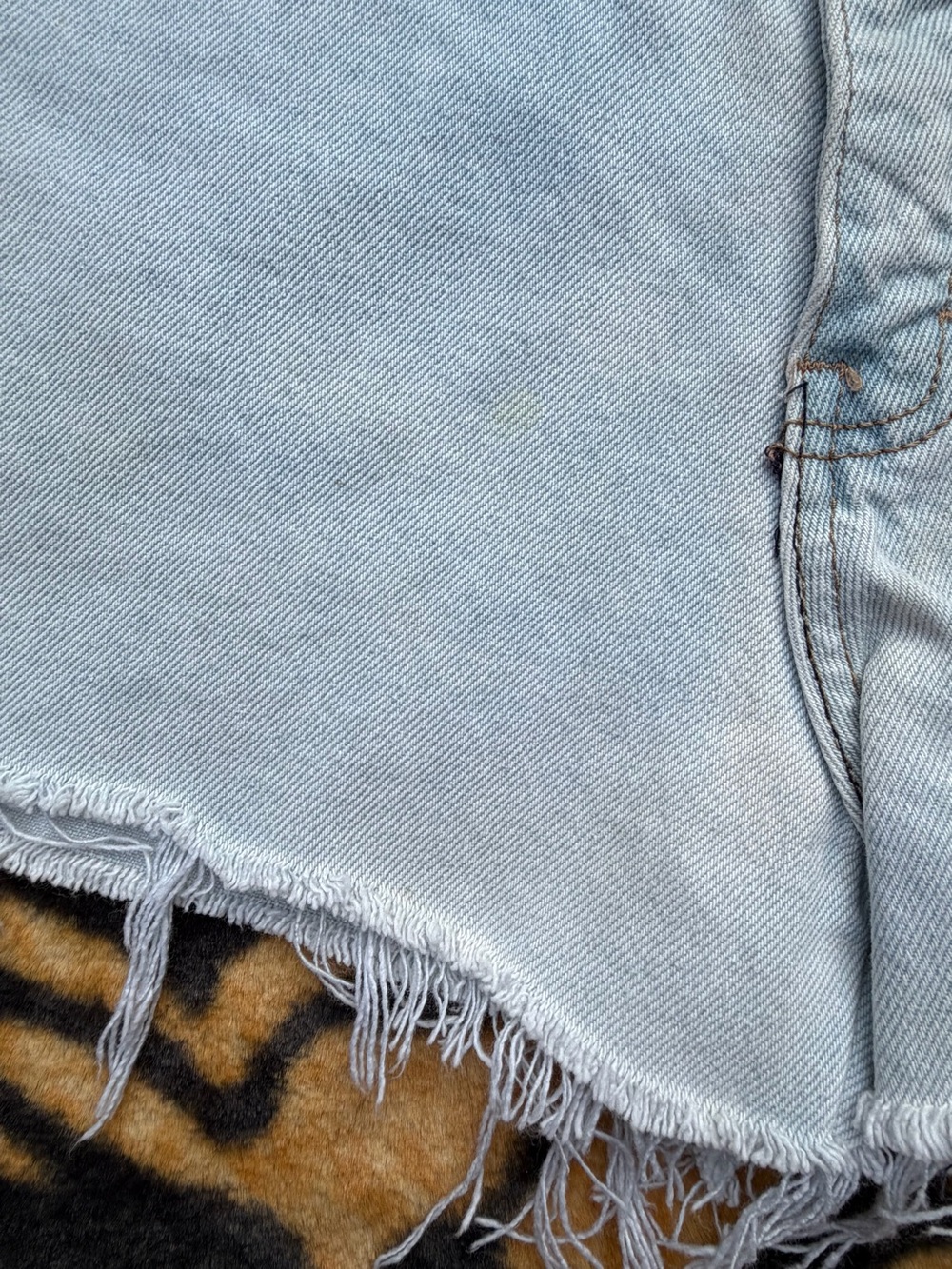 Vintage 90’s Calvin Klein High Waisted Light-wash Denim Cutoff Jean Shorts - Picture 7 of 7